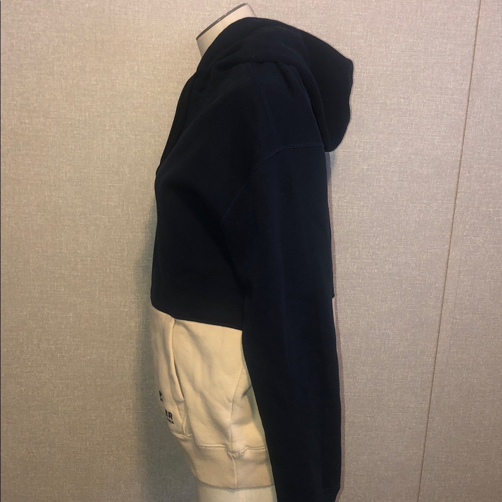 Hollister Color Block Hoodie in Navy Blue and Cream - Picture 4 of 10